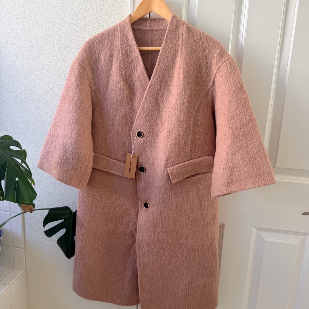 Elegant Pink Wool Coat